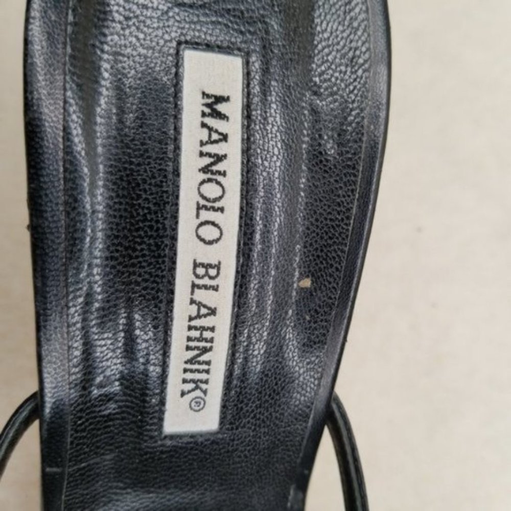 Manolo Blahnik Black Strappy Heels - Picture 8 of 10